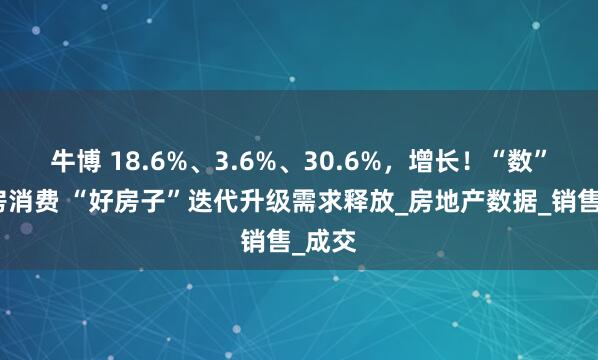 牛博 18.6%、3.6%、30.6%，增长！“数”读住房消费 “好房子”迭代升级需求释放_房地产数据_销售_成交