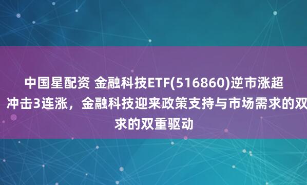 中国星配资 金融科技ETF(516860)逆市涨超1.5%，冲击3连涨，金融科技迎来政策支持与市场需求的双重驱动