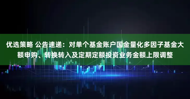 优选策略 公告速递：对单个基金账户国金量化多因子基金大额申购、转换转入及定期定额投资业务金额上限调整